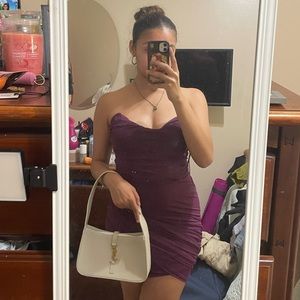 Oh Polly Mesh Ruched Corset Mini Dress